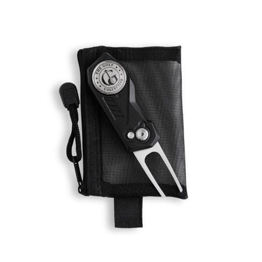 Metal Divot Tool with Ball Marker & Accessory Pouch